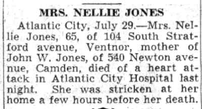 Mrs. Nellie Jones - Camden Courier-Post, July 30, 1941
