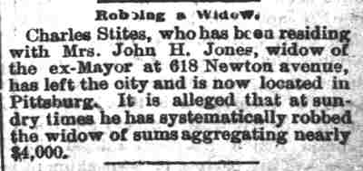 Robbing a Widow - Camden Post, December 9, 1890