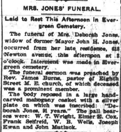 618 Newton Avenue — 1890–1903, Mrs. Deborah Jones and Charles Stites. Camden Post, April 11, 1903