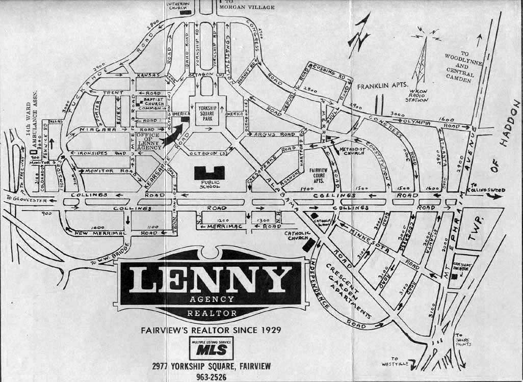 1946 map of Camden showing the Fairview section