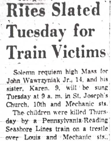 Rites Slated Tuesday for Train Victims, Camden Courier-Post, December 6, 1957