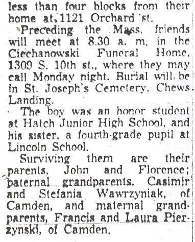 Rites Slated Tuesday for Train Victims, continued, Camden Courier-Post, December 6, 1957