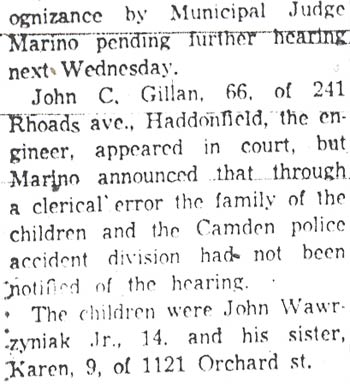 Slate Hearing In Two Deaths On RR Trestle, continued, Camden Courier-Post, December 12, 1957