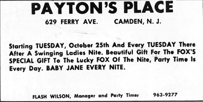 Payton's Place, 629 Ferry Avenue, 1967 advertisement