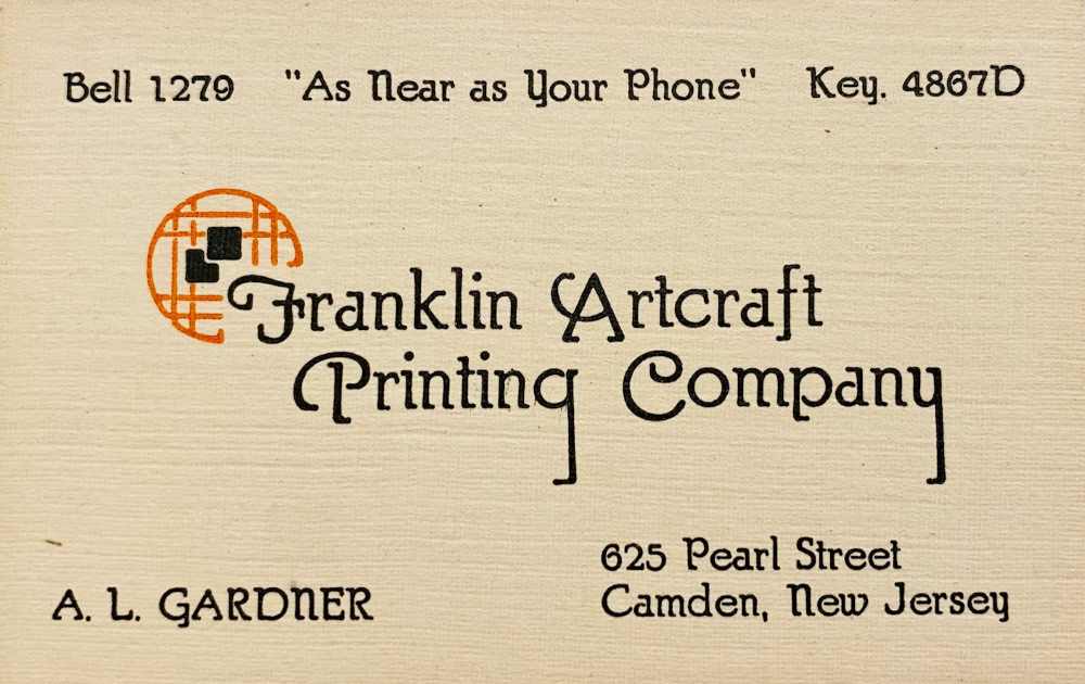 625 Pearl Street, Franklin Artcraft Printing Co., 1923–1929