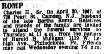 726 Pearl Street, Camden Courier-Post, May 2, 1967