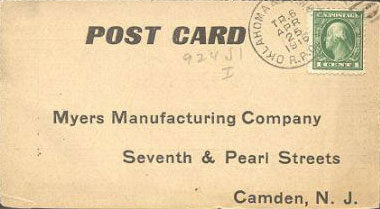 Myers Manufacturing Company, 639 Pearl Street, 1916 front view