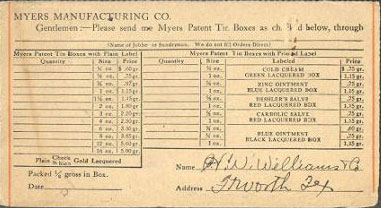 Myers Manufacturing Company, 639 Pearl Street, 1916 rear view
