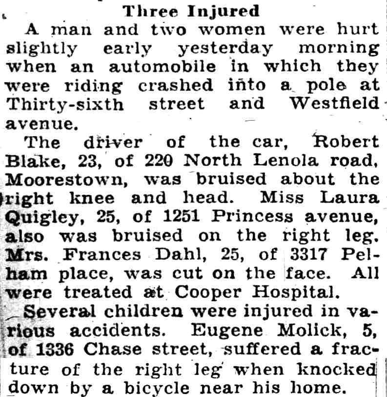 Three Injured, Camden Courier-Post, April 29, 1935