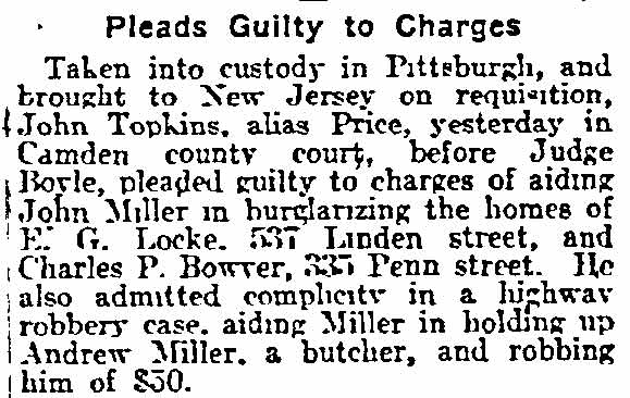 Pleads Guilty to Charges - Philadelphia Inquirer, December 12, 1914
