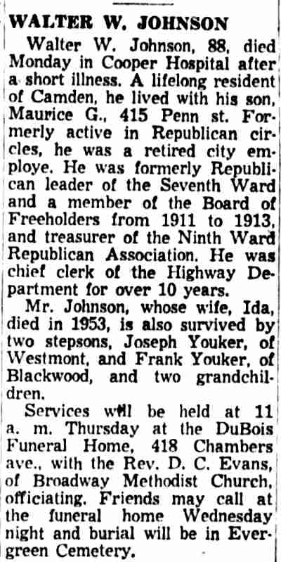 Walter W. Johnson - March 26, 1957