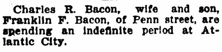 Bacons at Atlantic City - March 9, 1908