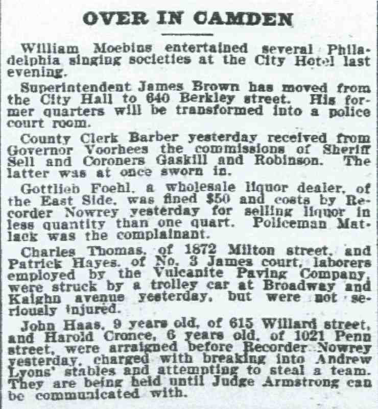 Over in Camden - Philadelphia Inquirer, November 17, 1899