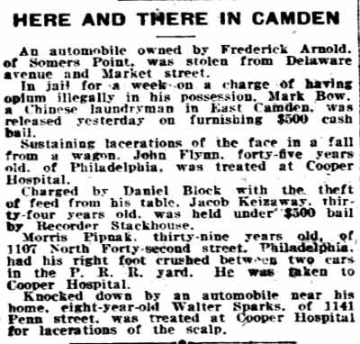 Here and There in Camden - January 16, 1919