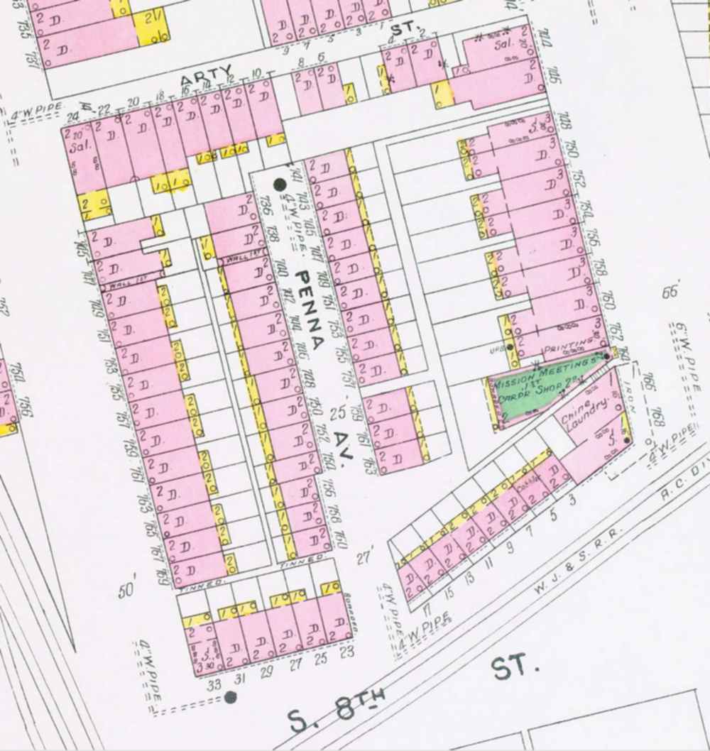 Pennsylvania Avenue, 1906 Sanborn Fire Insurance Map, plate 2