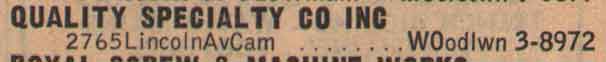 New Jersey Bell Yellow Pages listing for Quality Specialty Co Inc, 2765 Lincoln Avenue, Camden, 1955