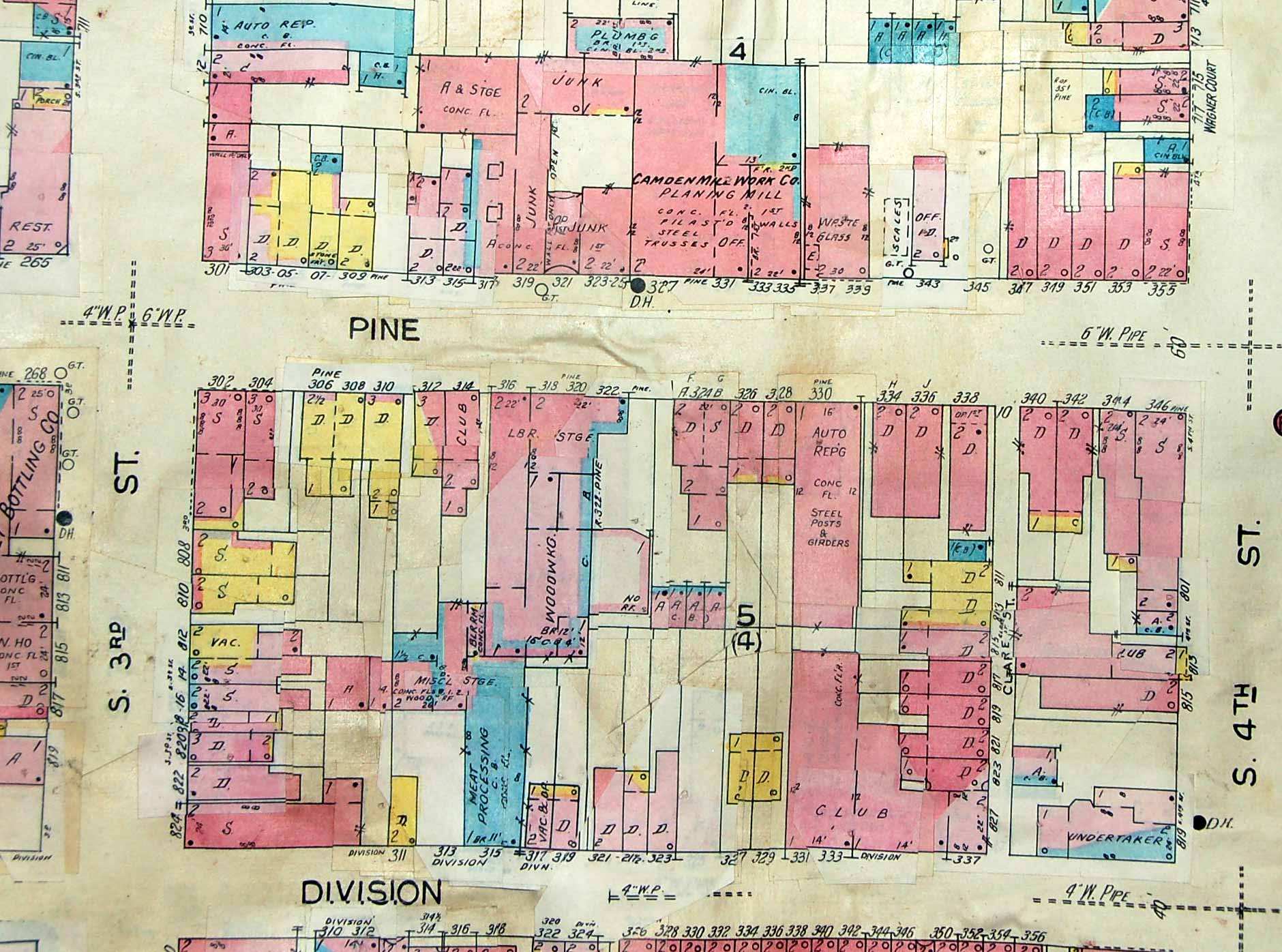 300 block of Pine Street — Sanborn Fire Insurance Map