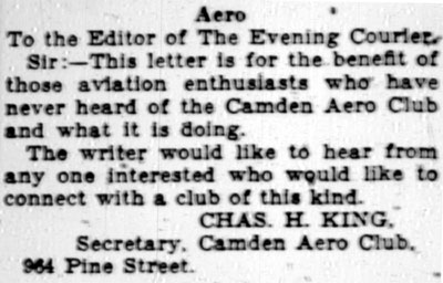 964 Pine Street — Camden Aero Club, 1928