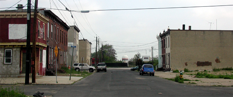 Looking north from Point and York Street, May 2004
