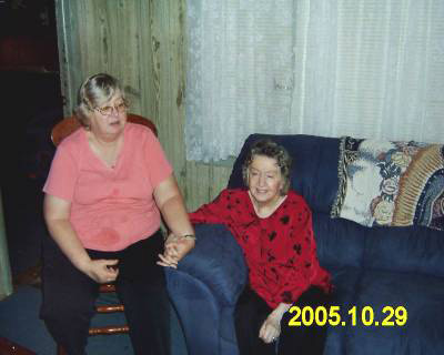Carol Rowan Myers and Gertrude Rittenhouse, Point Street, October 2005