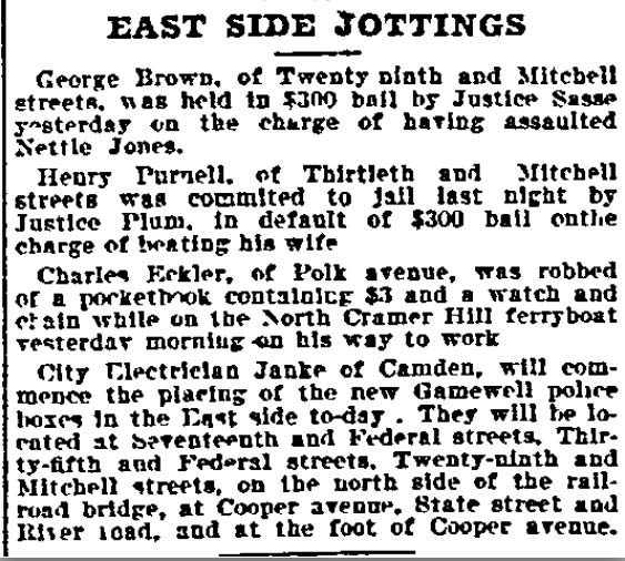 East Side Jottings — Philadelphia Inquirer, October 13, 1899