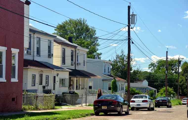 Looking southeast from corner of North 28th Street & Polk Avenue, August 22, 2011