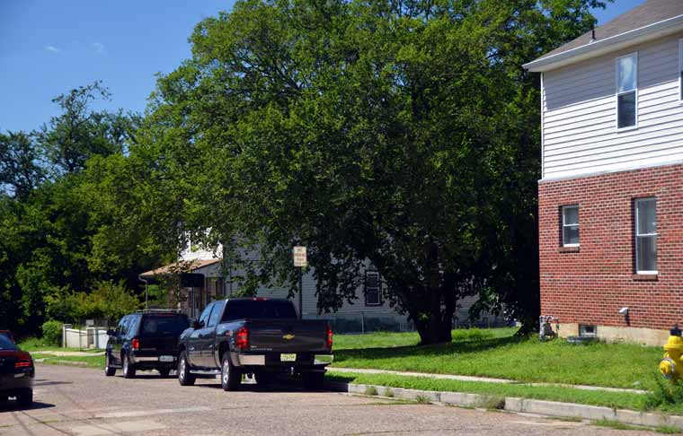 Looking southwest from corner of North 28th Street & Polk Avenue, August 22, 2011