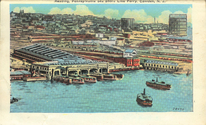 Reading Pennsylvania Sea Shore Line Ferry, postcard from late 1920s