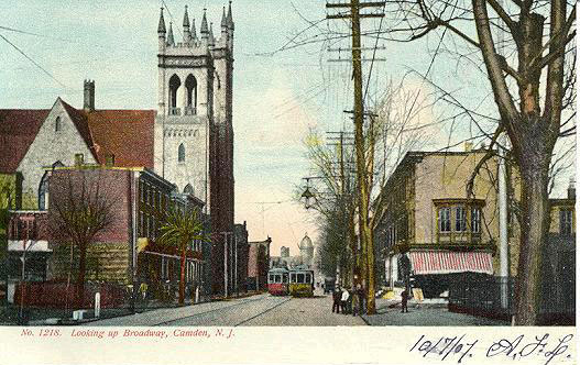Broadway looking North from Clinton Street, postcard mailed in 1907