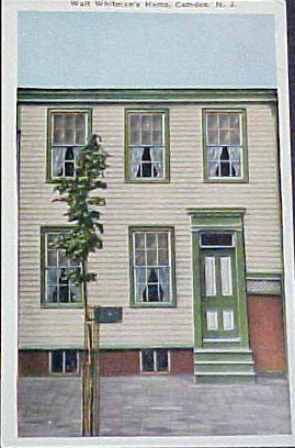 Postcard of the Walt Whitman House at 328 Mickle Street