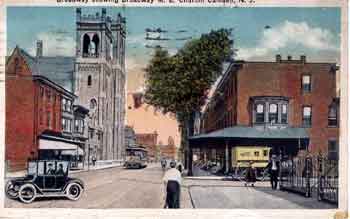 Looking North on Broadway from Clinton Street, postcard circa 1915