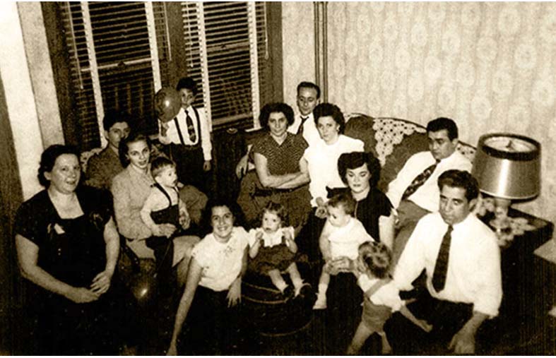 Cangelosi and Yocolano families at 1141 Princess Avenue, 1948