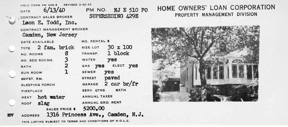 Real estate deed, 1316 Princess Avenue, June 13, 1940 — full view