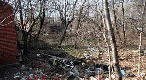 Looking north from 1743 Railroad Avenue, February 2004