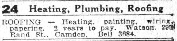 Classified ad, 293 Rand Street, June 1932