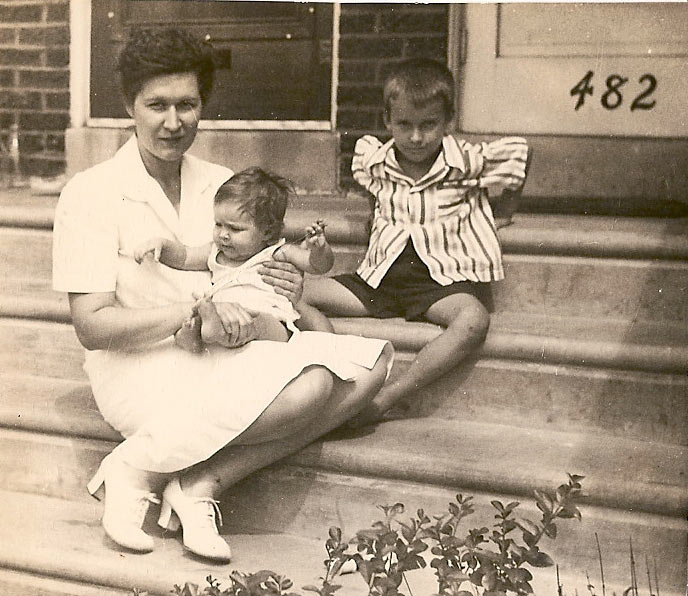 Mrs. Bushey and her children, 482 Randolph Street, 1940s
