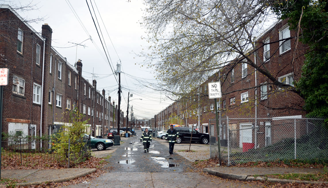Alley west of Thorndyke Street between Randolph and Raritan Streets, November 23, 2011