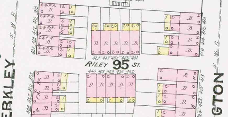 Sanborn Map of Riley Street, 1891, second section