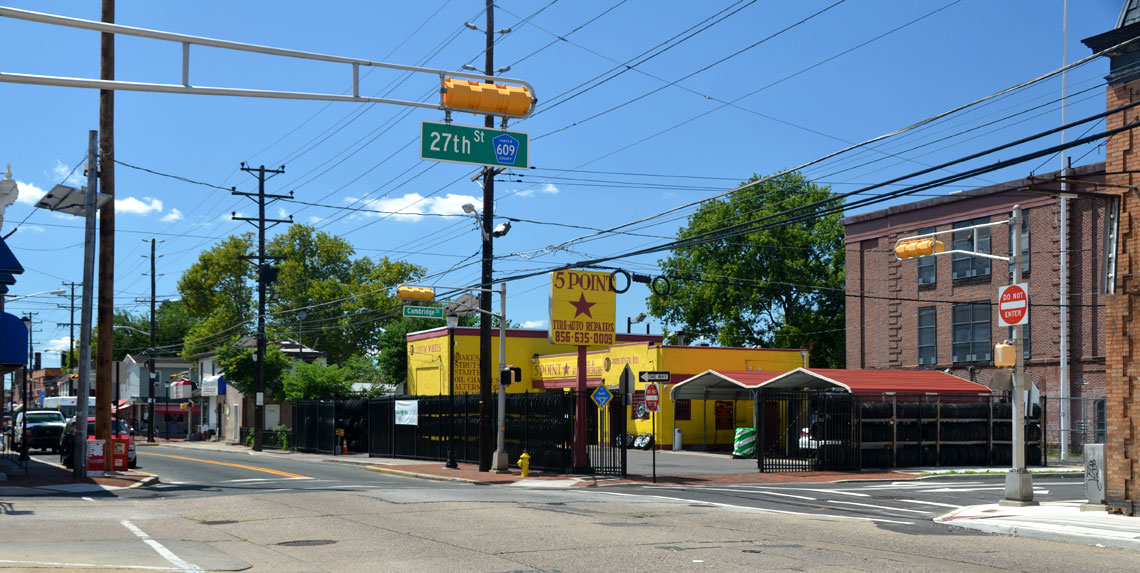 Southwest corners of River Avenue and Cambridge Avenue, seen from northeast corner of North 27th Street and River Avenue, August 22, 2011