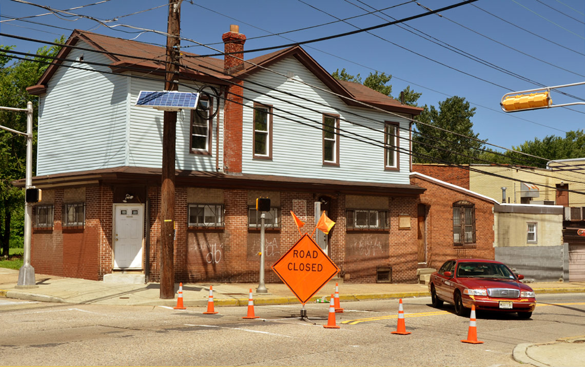 Northwest corner of River Avenue and North 27th Street, seen from southeast corner, August 22, 2011