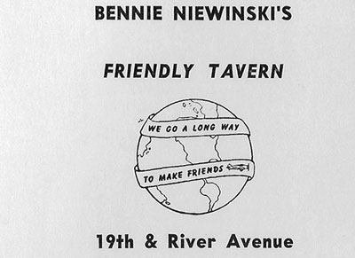 1898 River Avenue — Niewinski's Cafe, August 1951 advertisement