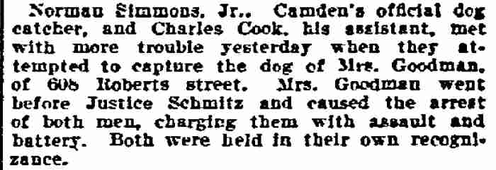 Dog Catcher Trouble — Philadelphia Inquirer, July 13, 1904 — 608 Roberts Street