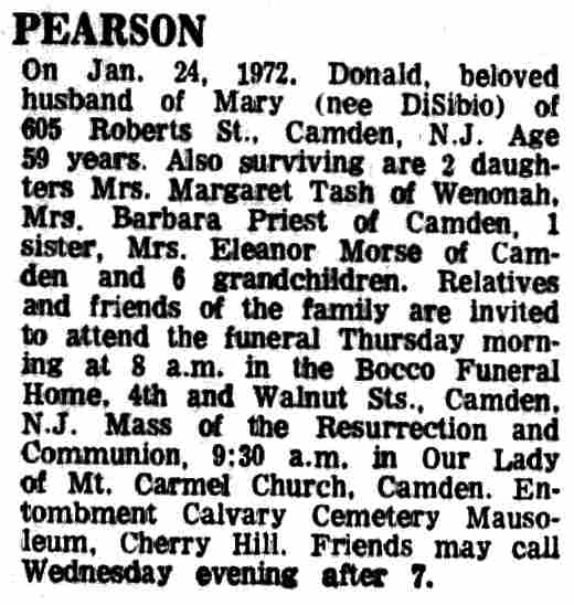 Pearson — Camden Courier-Post, January 25, 1972 — 605 Roberts Street