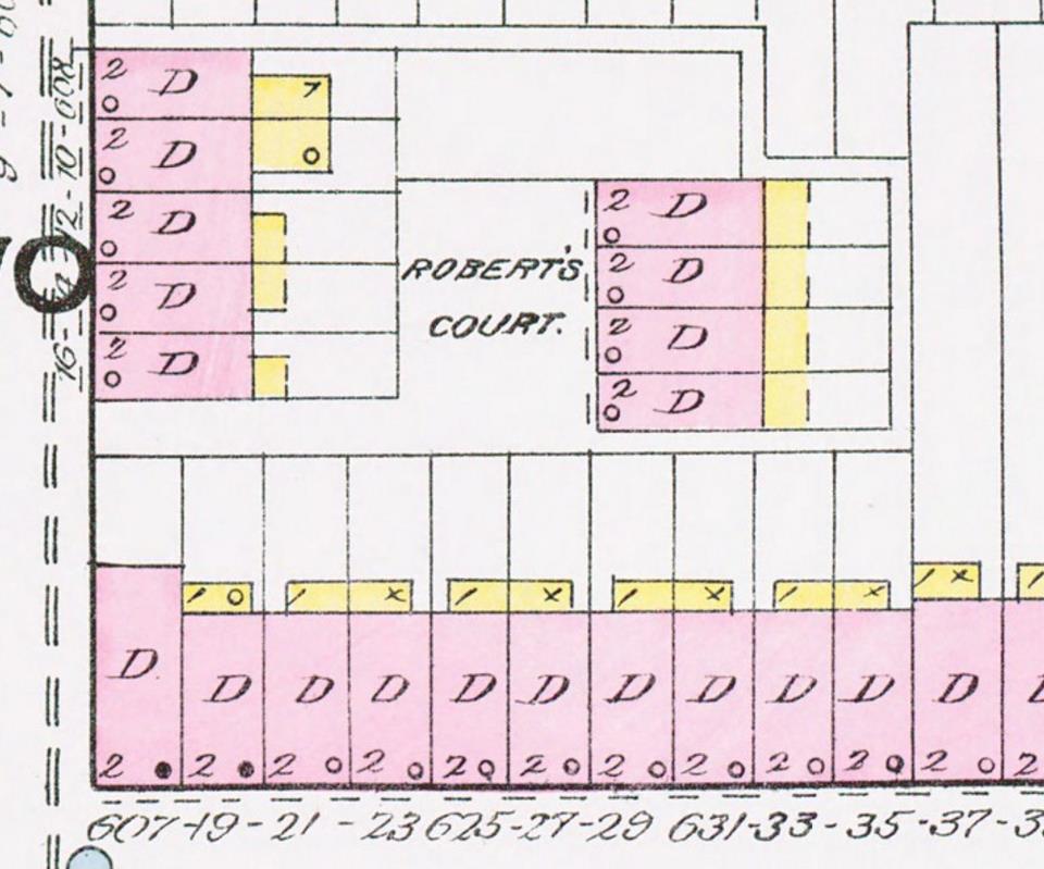 1891 Sanborn map showing Roberts Court — sheet 2
