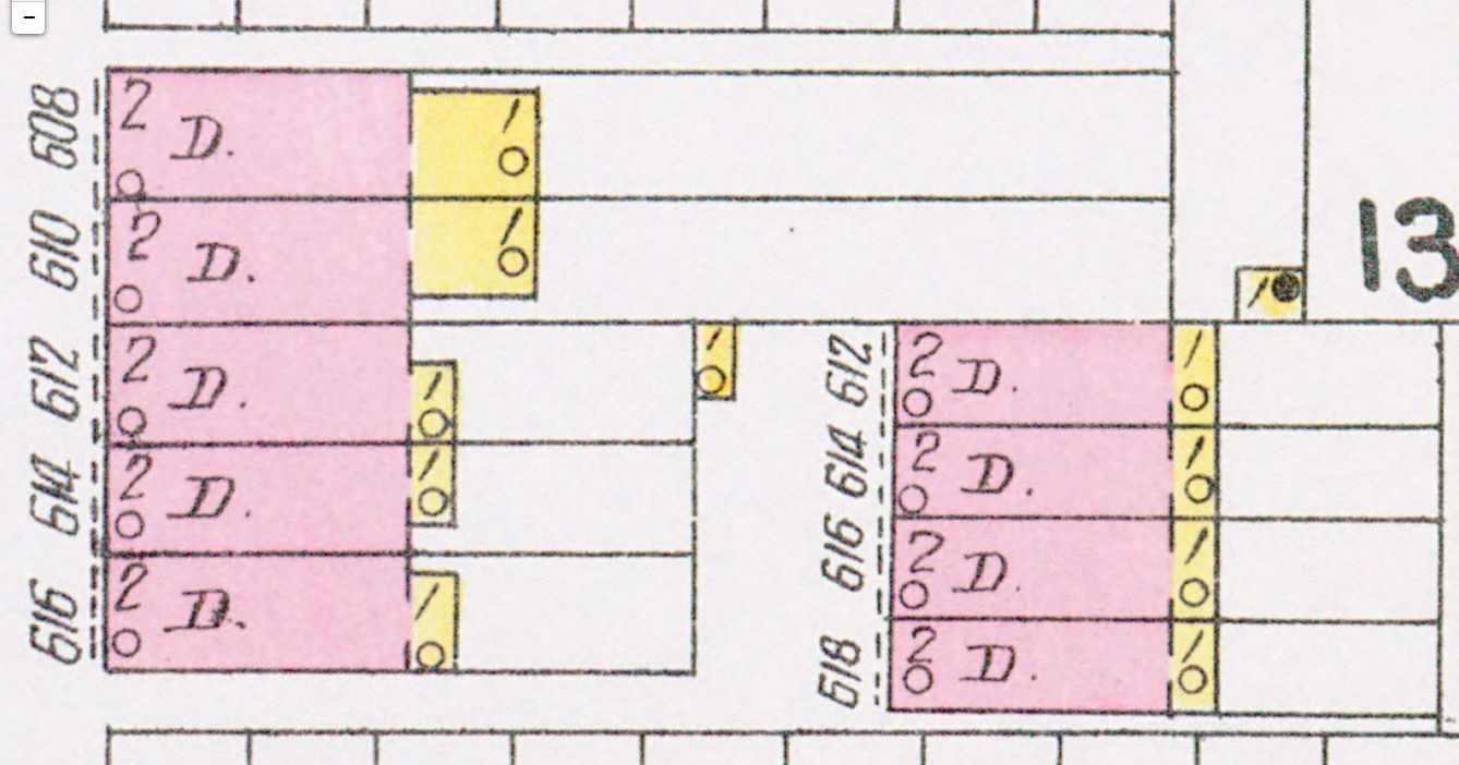 1906 Sanborn map showing Roberts Court