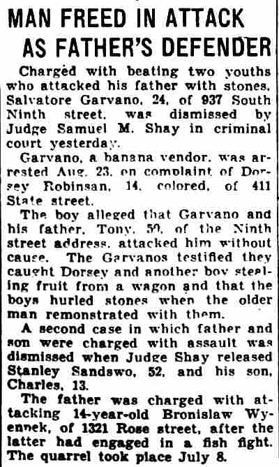 Man Freed in Attack as Father's Defender — Camden Courier-Post, December 22, 1932