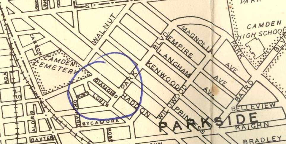 1946 map of Louis Street area