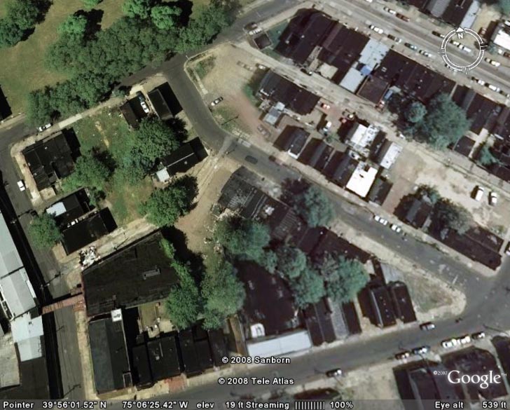 Satellite photo of Louis Street area, 2008