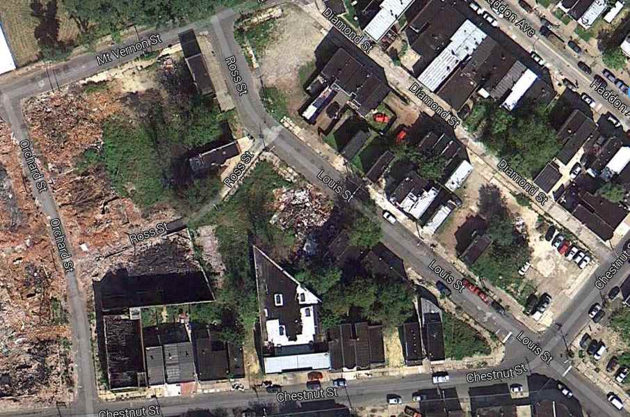 Satellite photo of Louis Street area, 2013