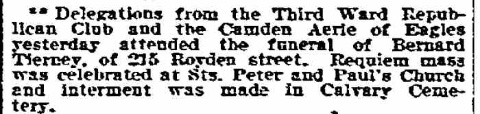 Philadelphia Inquirer, December 19, 1911